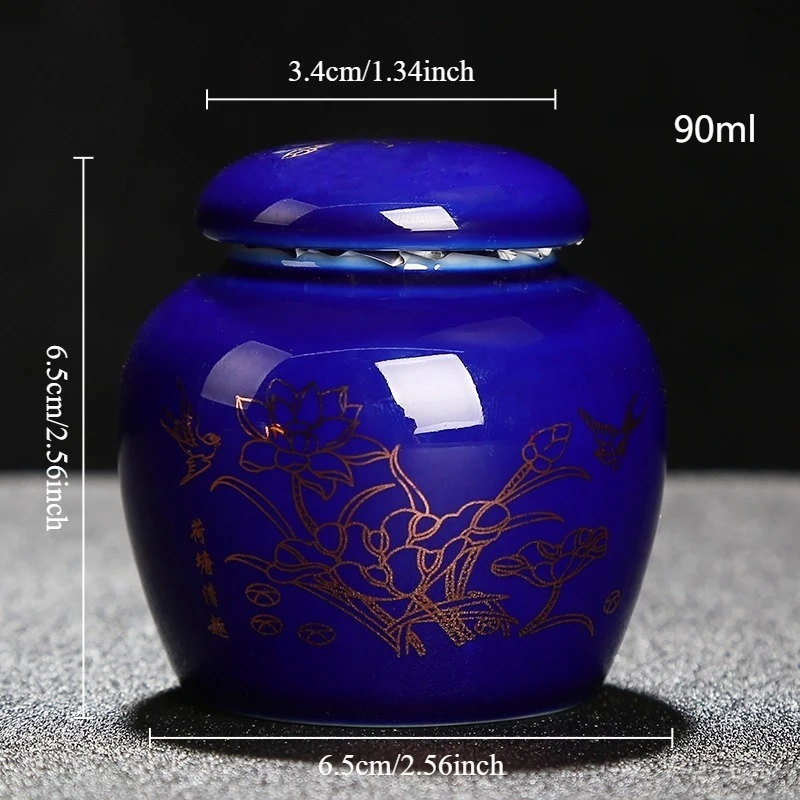 Mini Ceramics Tea Caddy Tieguanyin Tea Storage Tank Travel Portable Sealed Tea Jar Coffee Container Household Storage Tanks