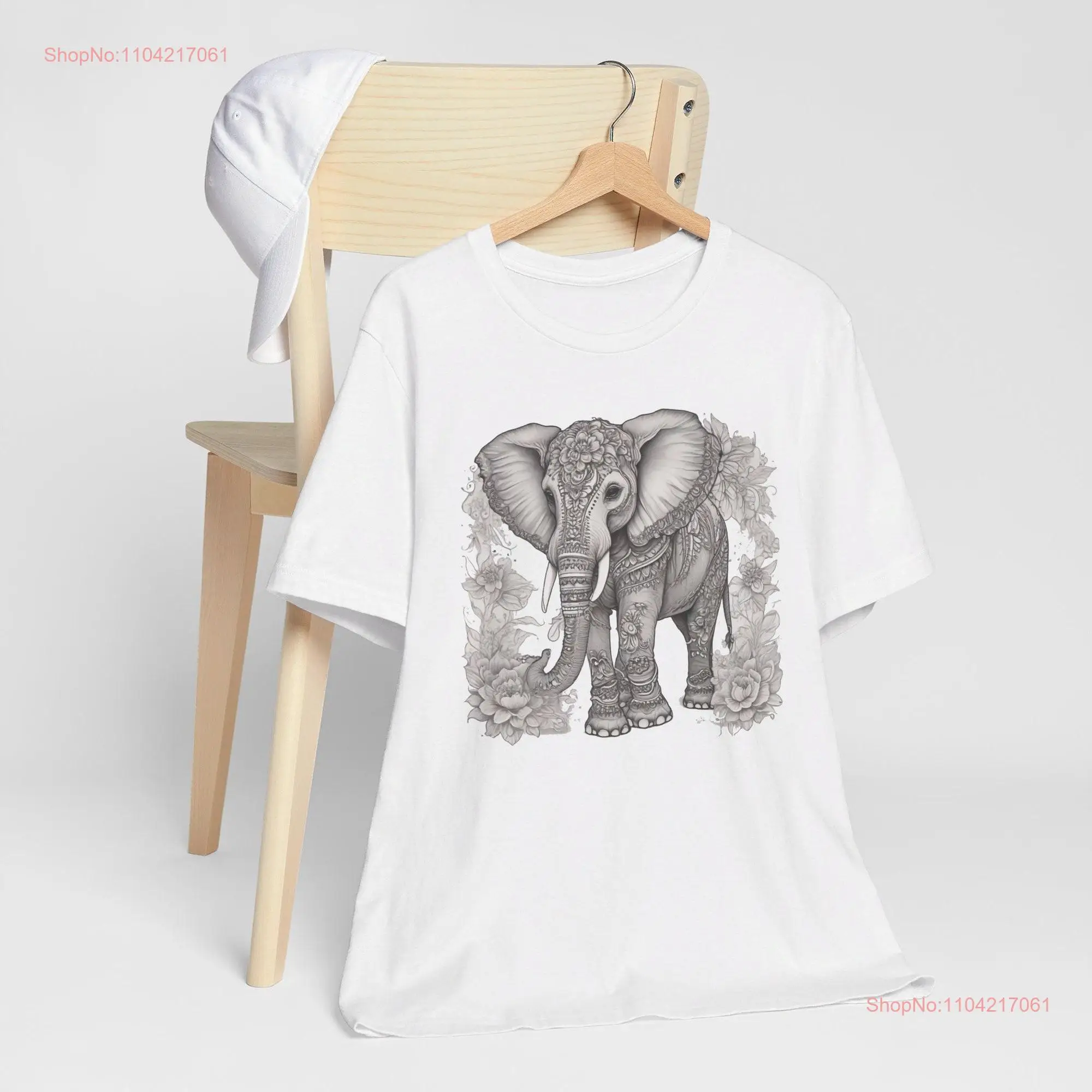 Mandala ElephanT T Shirt Animal Print Boho Apparel Spiritual Zen inspired Nature long or short sleeves