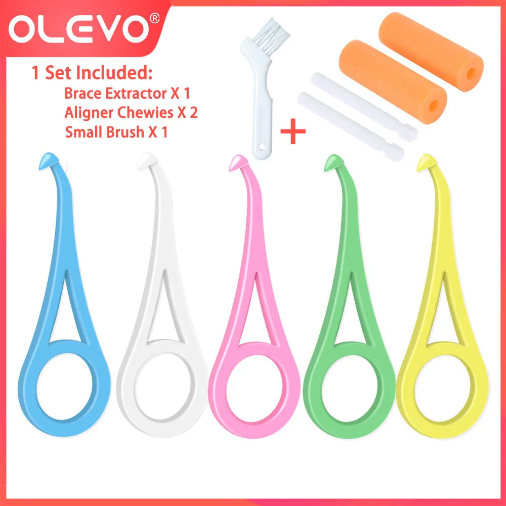 

OLEVO 5/6 Packs Dental Orthodontic Invisible Braces Extractor Aligner Remover Tools With Dentistry Chewies and Brush Oral Care