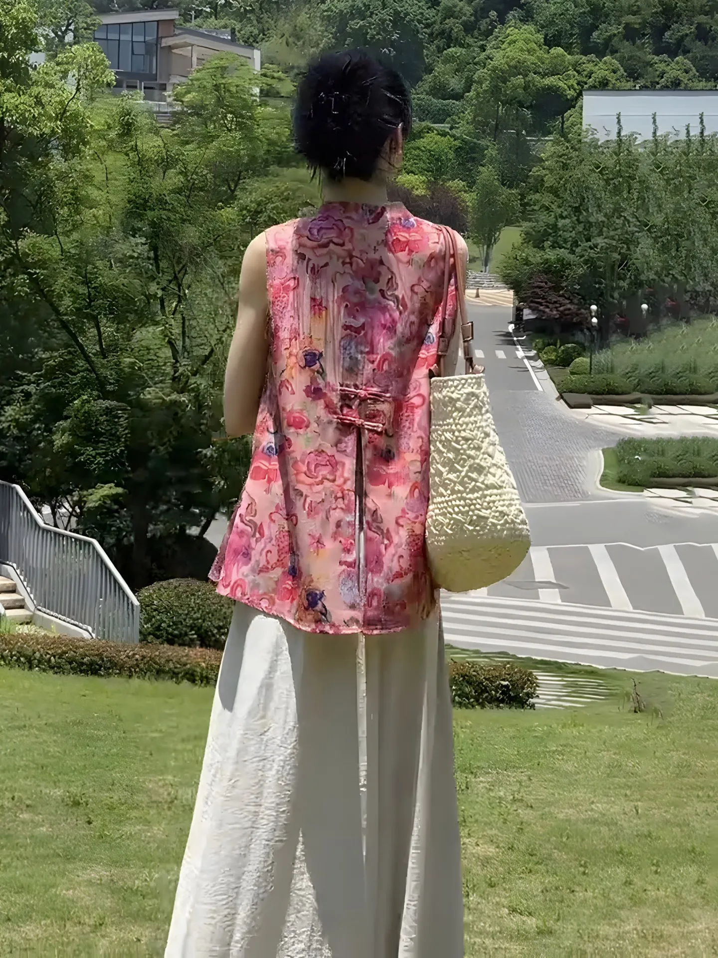 신상 중국 스타일 루즈핏 여성용 셔츠, 스팽글 장식 버튼 여름 패션 추천 상품