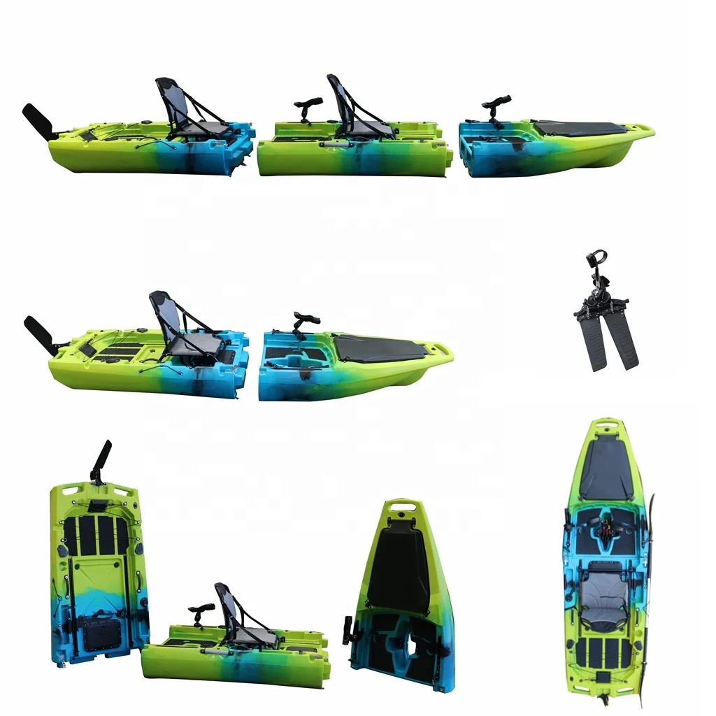 

14ft Portable Detachable 3 Section 2 Person Fin Pedal Drive Fishing Canoe/kayak