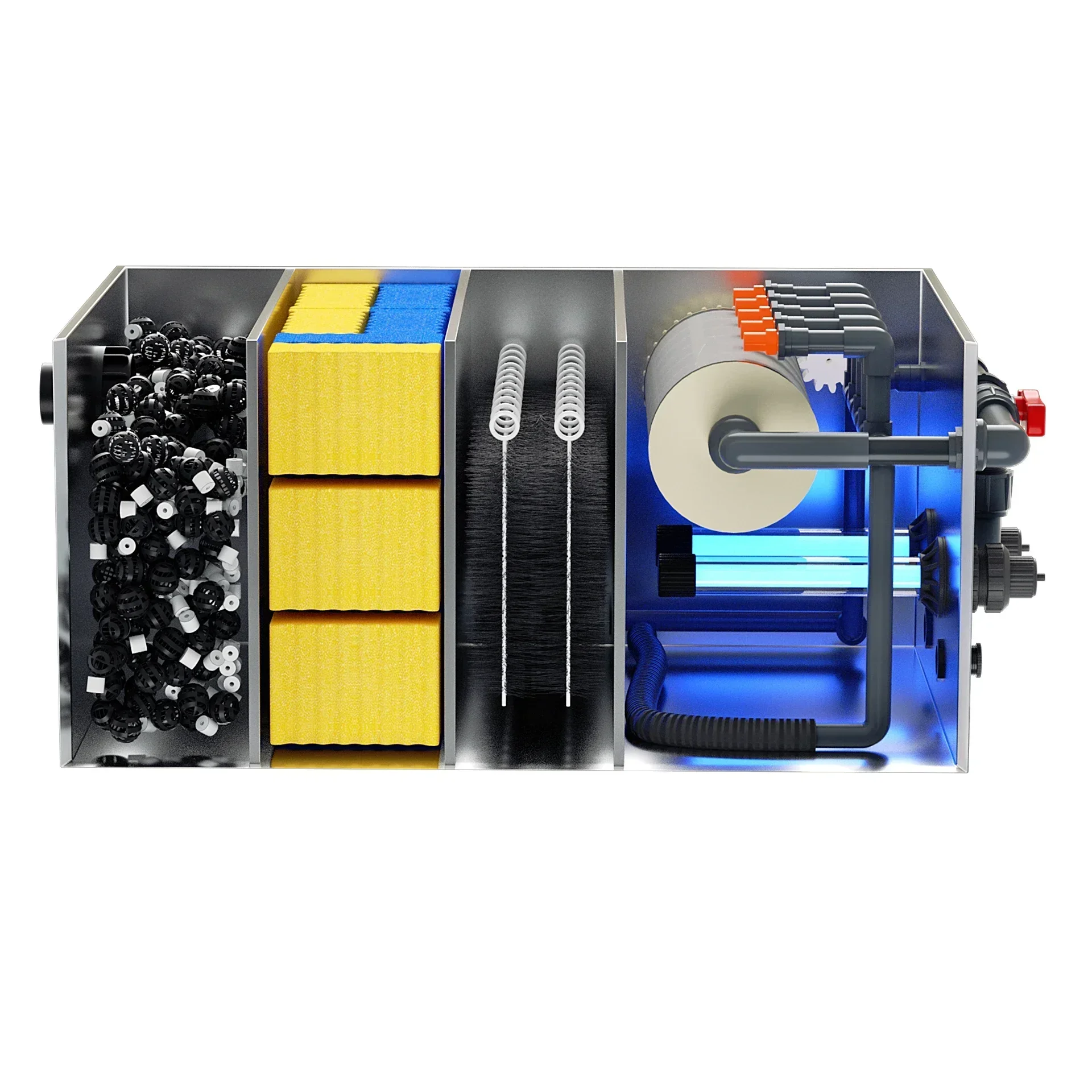 Hot SalesStainless Steel Fish Pond Filter Drum Microfilter Water Circulation System Koi Pond Filtration Backwash Fish