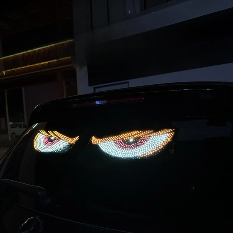 

Автомобильный светильник «Глаз дьявола», декоративный светильник для грузовика, стекло заднего окна, динамические мигающие огни Emoji, автомобили