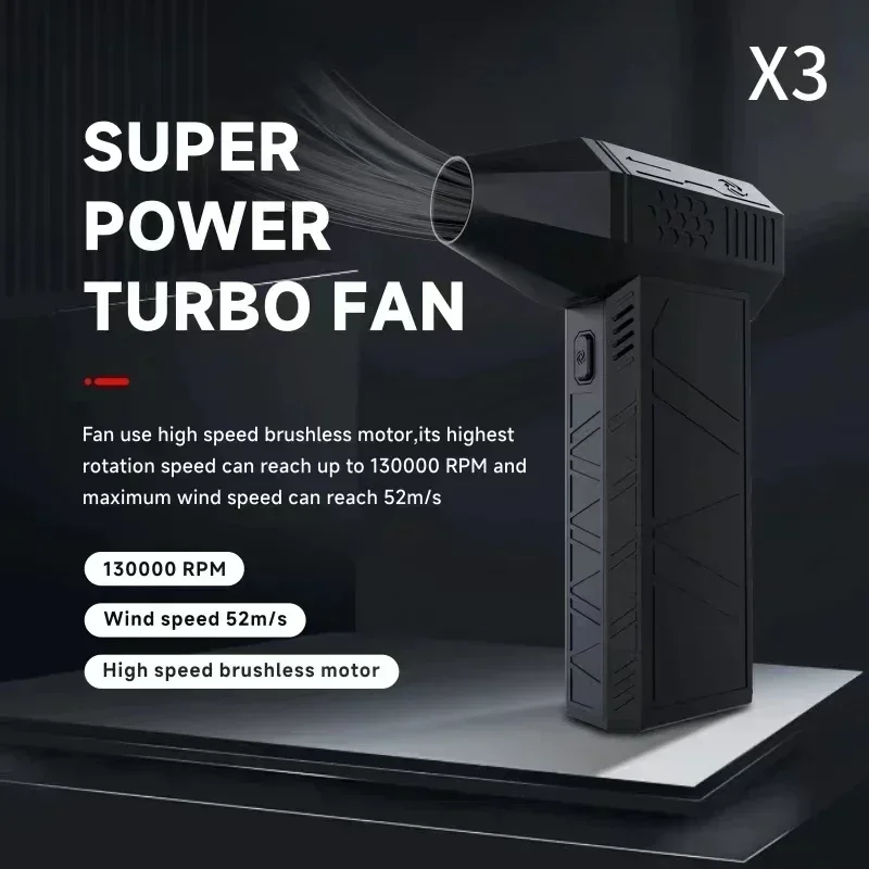 Xiaomi Mijia Novo X3 Ventilador Violento Mini Turbo Jet Ventilador Motor Brushless Portátil 130000   Ventilador multifuncional RPM Wind Speed 52 m/s