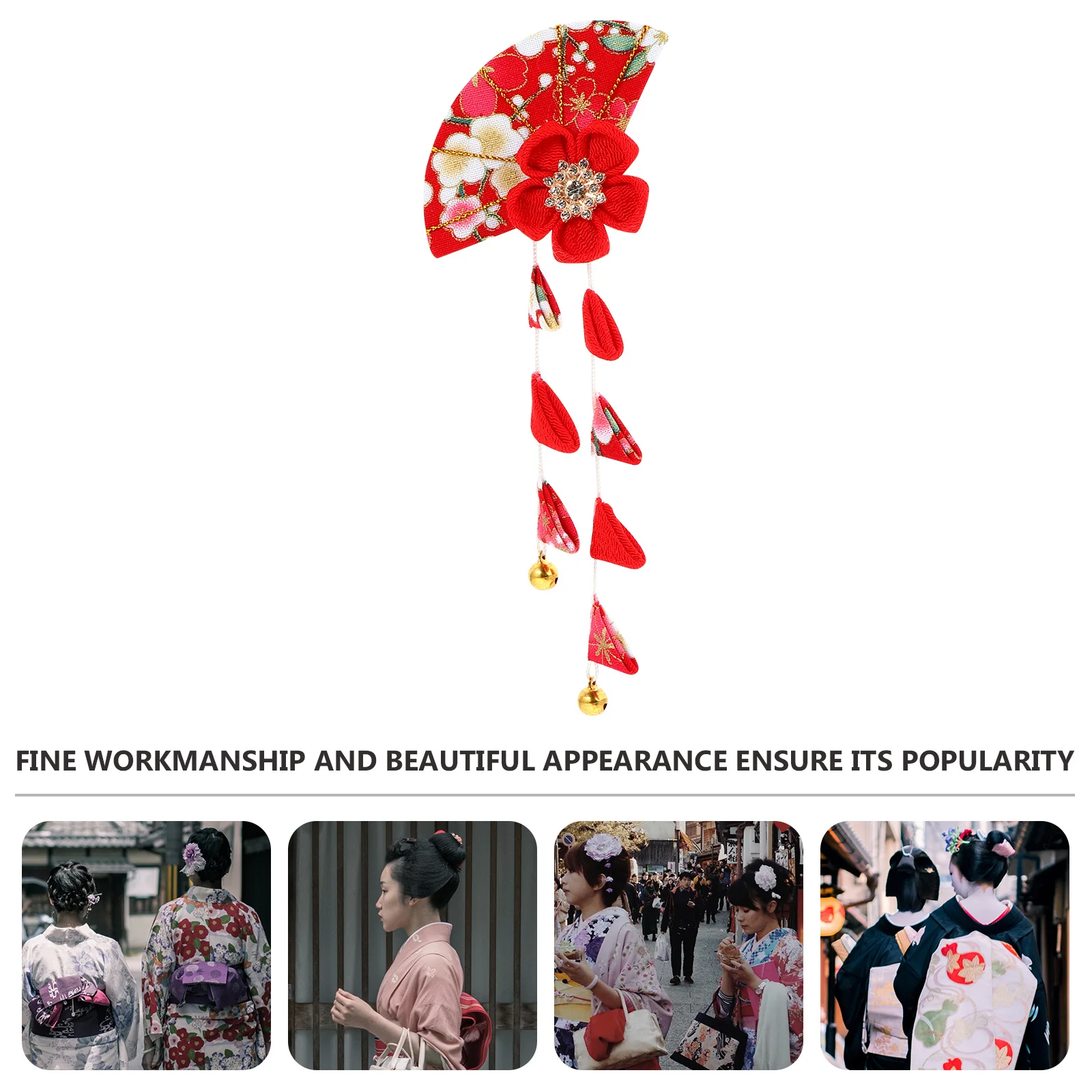 

1Pcs Tassel Hair Clip Japanese Style Headdress Kimono Hair Accessories Women Floral Ornament Tassel