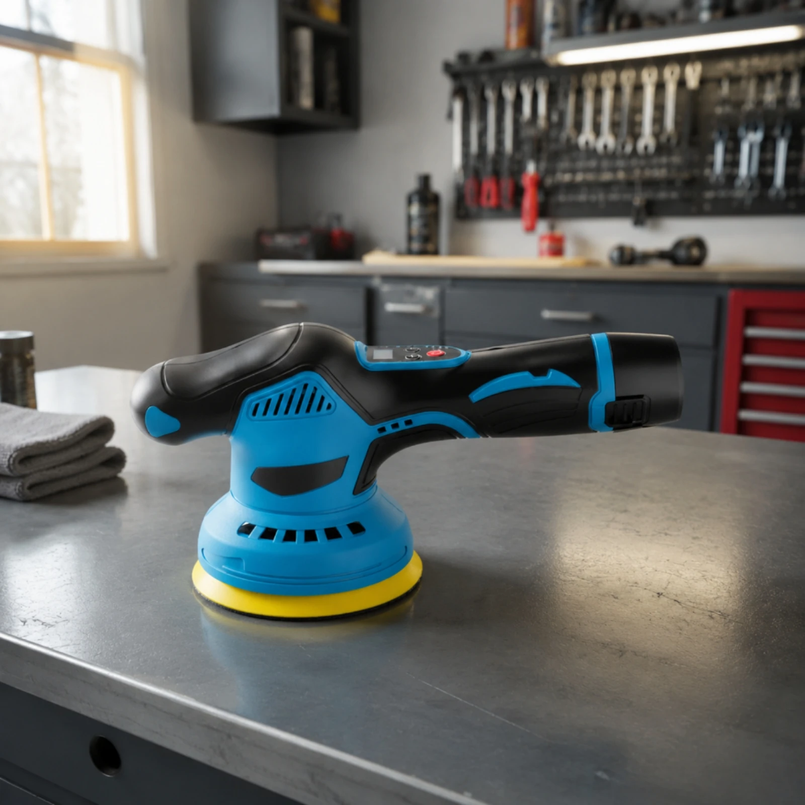 Cordless Polisher Compact Cordless Waxing Machine Handheld Polisher Portable Polishing Machine for Auto Care, Garage view 3