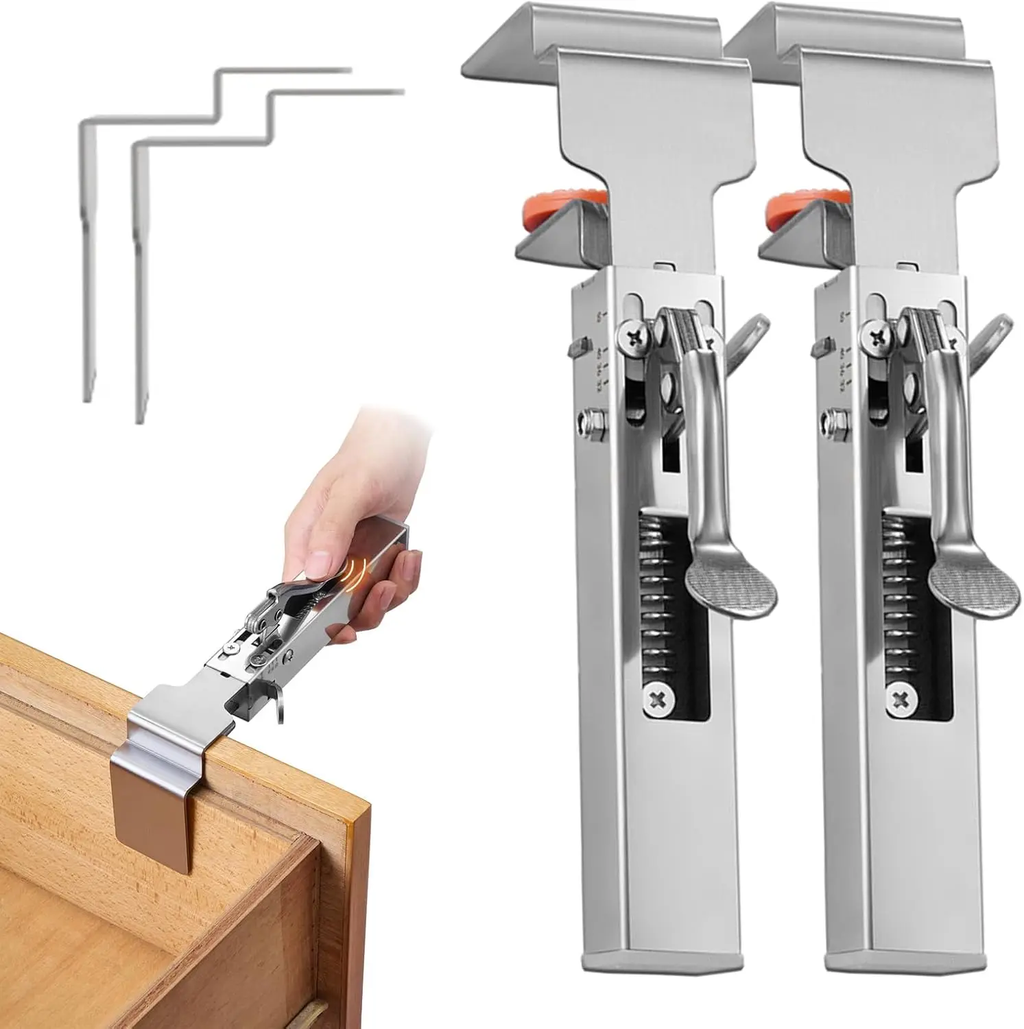 Adjustable Drawer Fixing Clamp Universal Drawer Fixing Clip Stainless Steel Drawer Front Installation Clamps Woodworking Clamp
