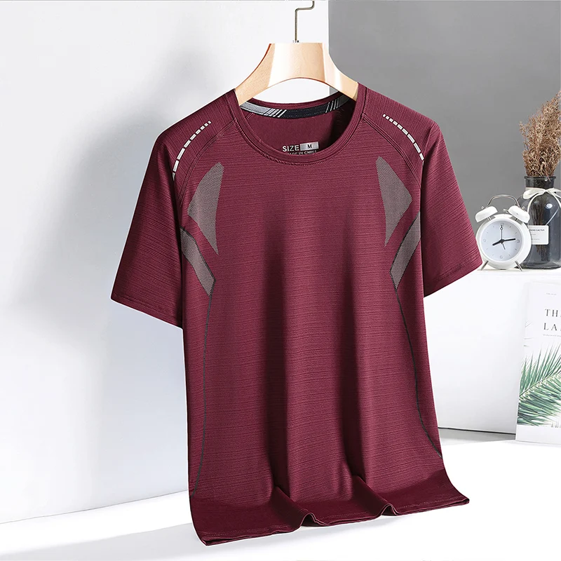 Quick Dry Sport T Shirt Men\'S 2024 Short Sleeves Summer Casual Green OverSize 3XL Top Tees GYM Tshirt Clothes