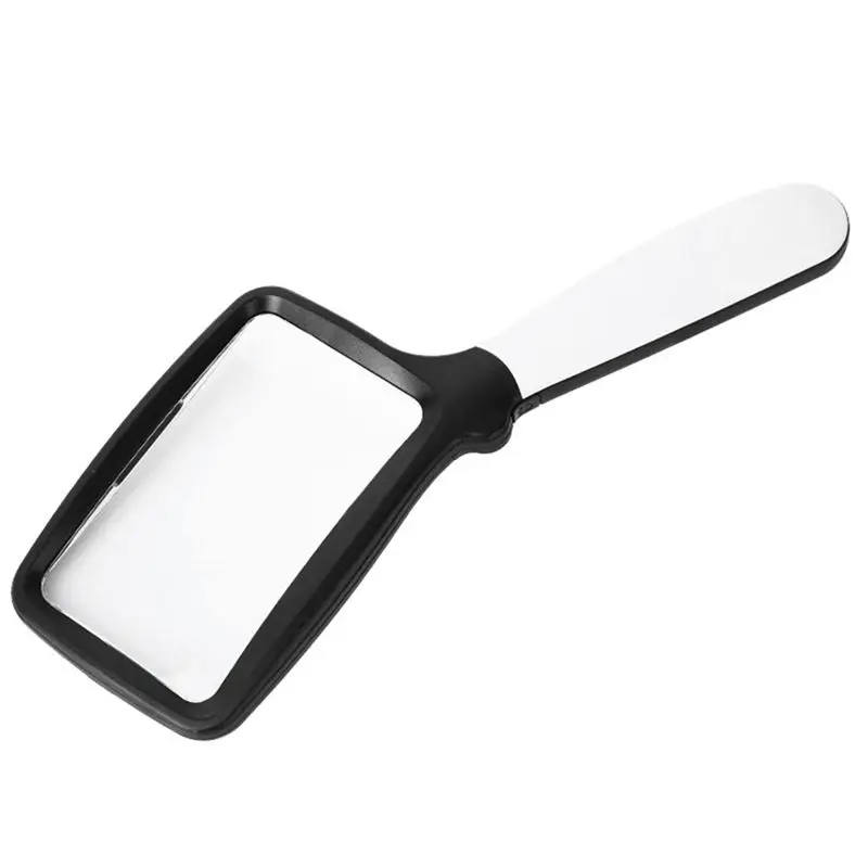 Square Hand-Held Foldable Magnifying Glass With LED Lighting-New