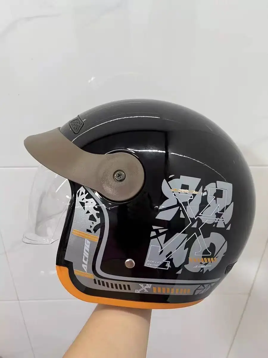 Certified 4-Season Half Helmet - Unisex Warm Windproof Hard Hat for E-Vehicle Motorcycle