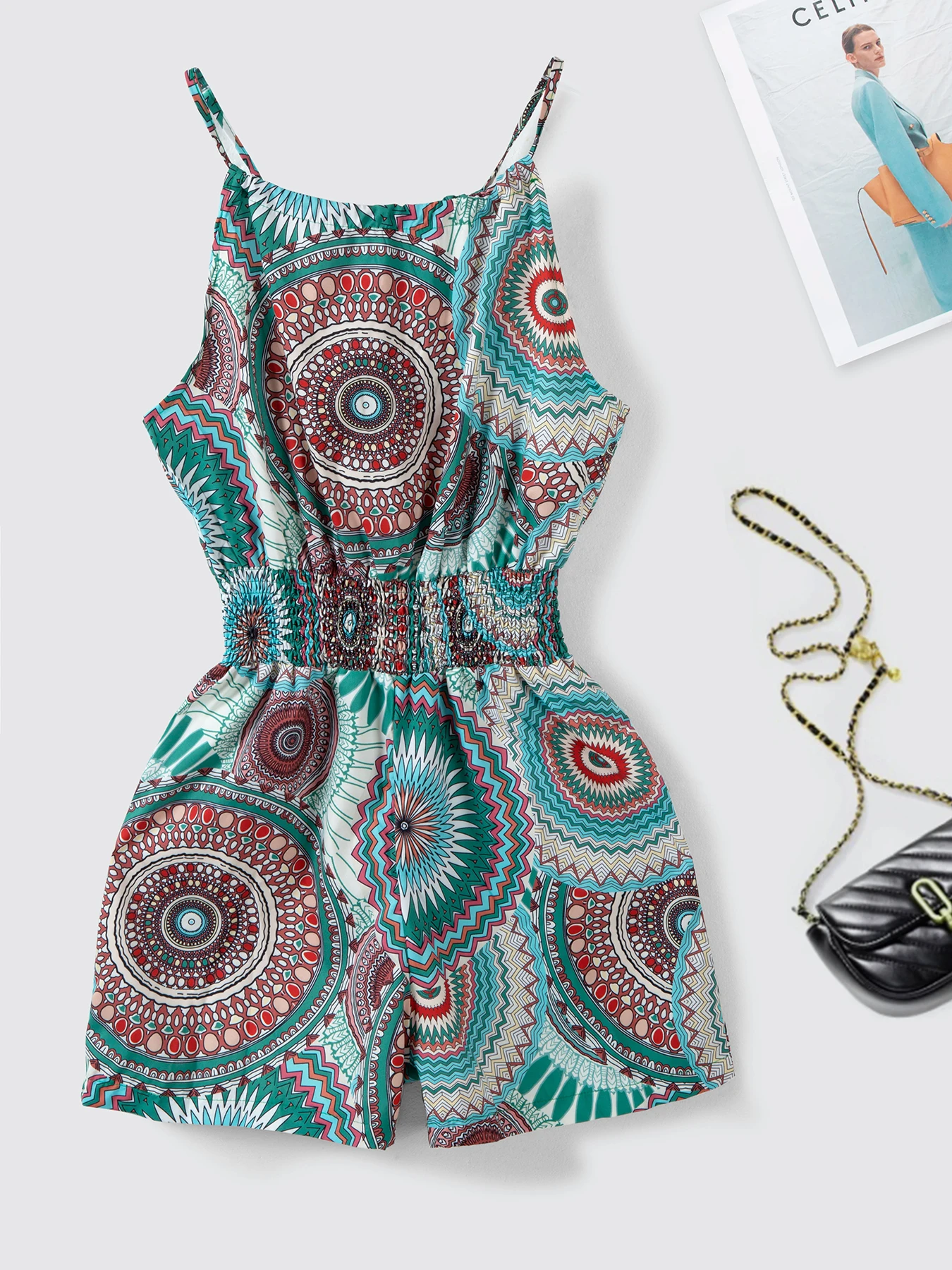 

Jumpsuit 2024 Summer Sleeveless Floral Print Jumpsuit Overalls Casual Wear for Women