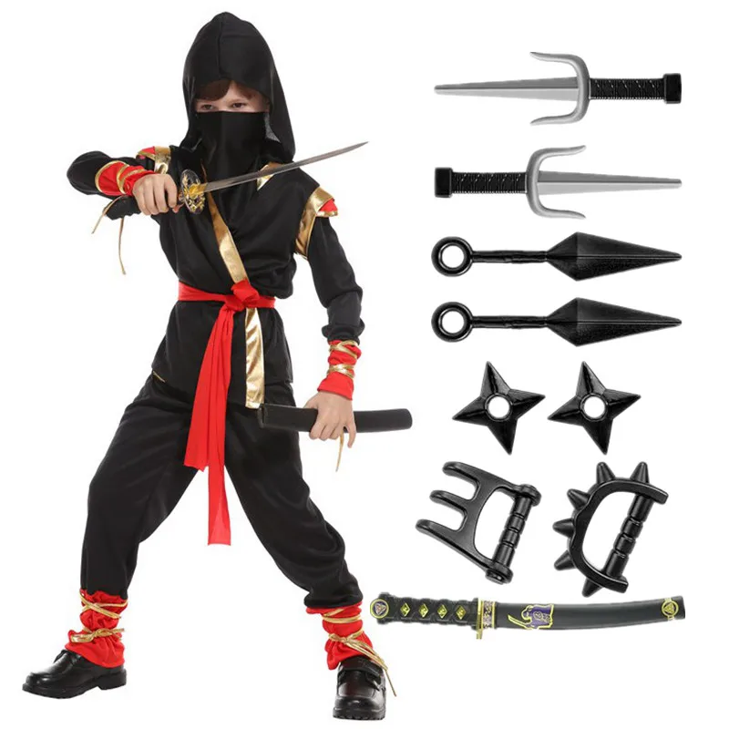 Halloween-Ninja-Kostüm für Kinder, Ninja-Kostüm für Jungen, Teenager-Halloween-Kostüme für DressUp, Mottoparty, Ninja-Spielzeug, Geburtstagsgeschenk