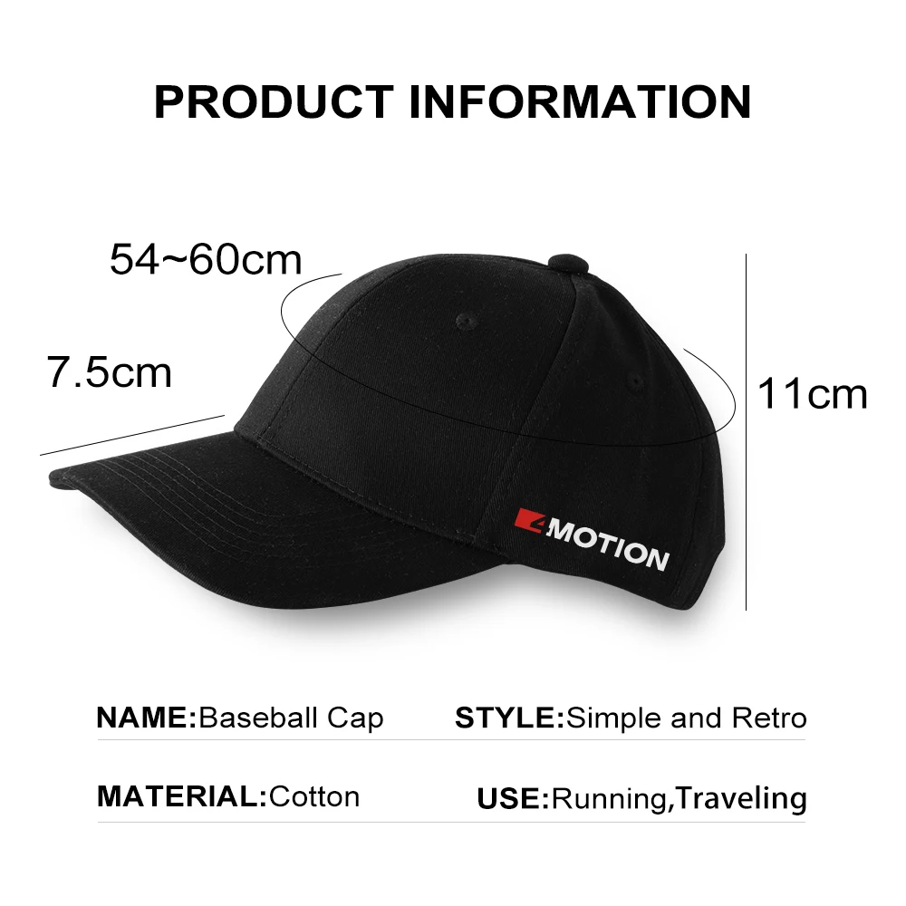 Car Hat Baseball Caps Men Women Adjustable Snapback Car-Styling Hat For Volkswagen VW 4motion Passat Golf 4 Tiguan Jetta T-roc R