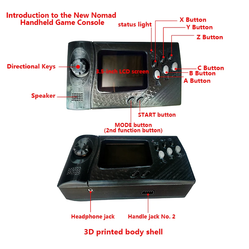 3,5-дюймовая игровая консоль NOMAD, портативная игровая консоль 320*240 с ЖК-дисплеем MD, ретро-машина
