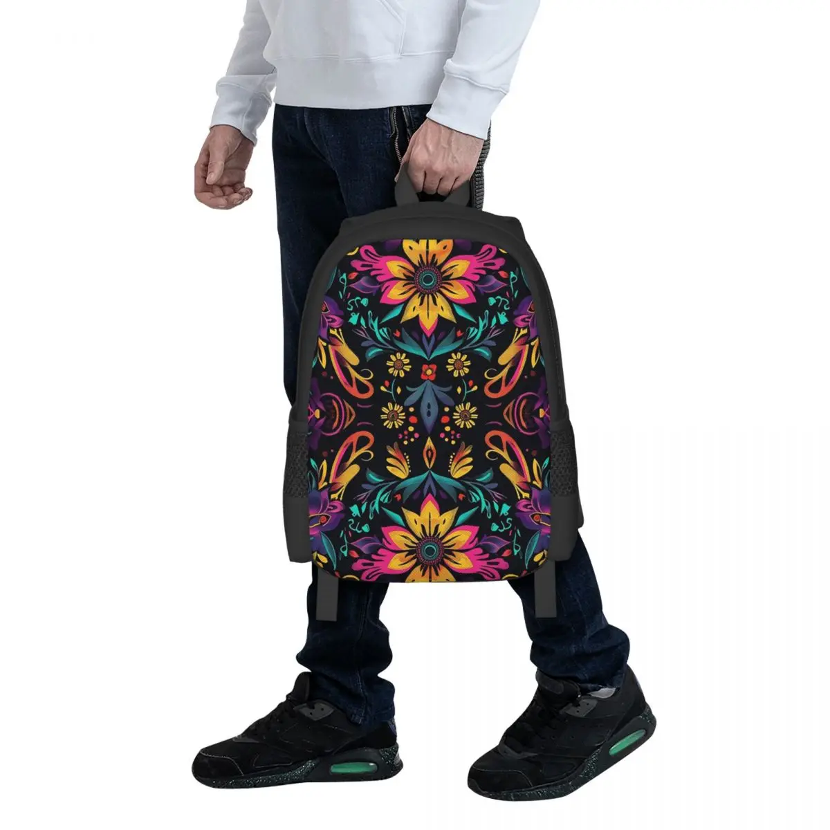 Colorful Mexican Pattern Traditional And Festive Student Backpack School Bag Hiking Travel Daypack for  Bookbag Shoulder Bags