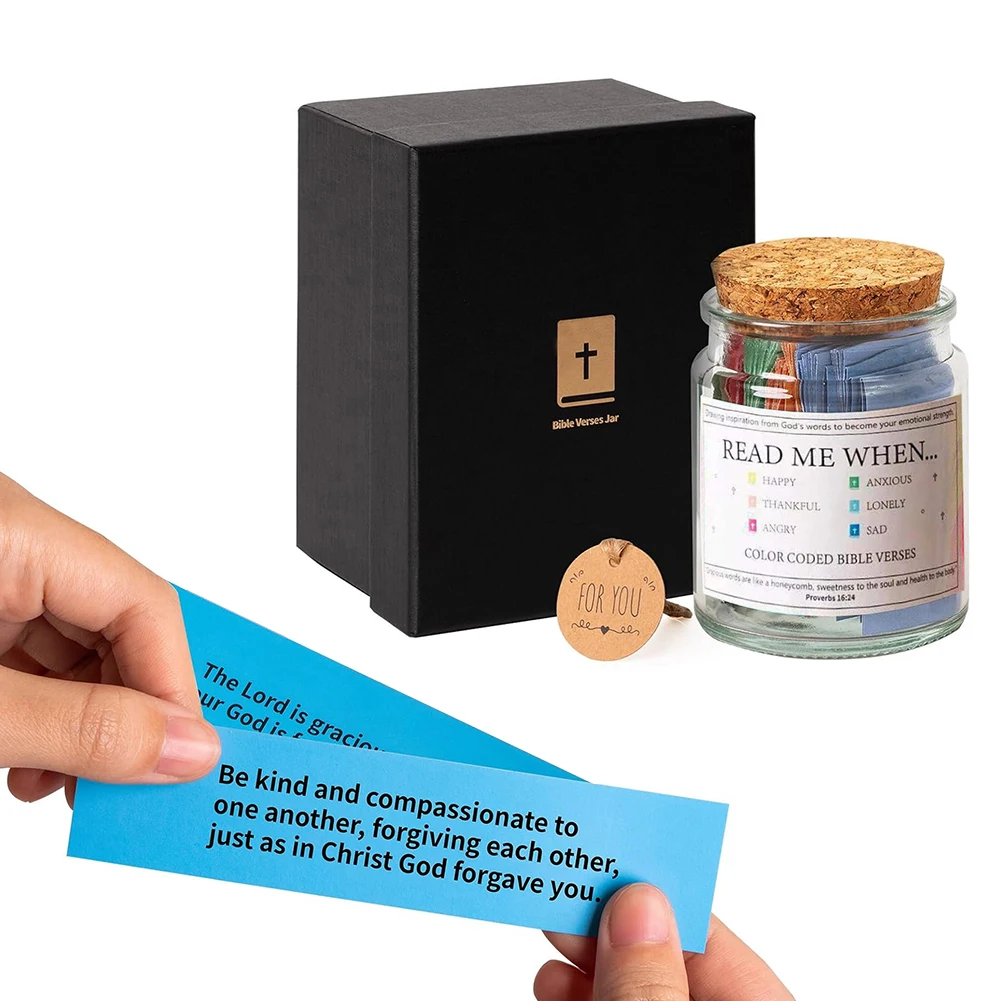 Christian Cards Jar Colorful Bible Verses Jar Handmade Christian Colorful Bible Jar Glass Best Wishes Note For Reading Christmas