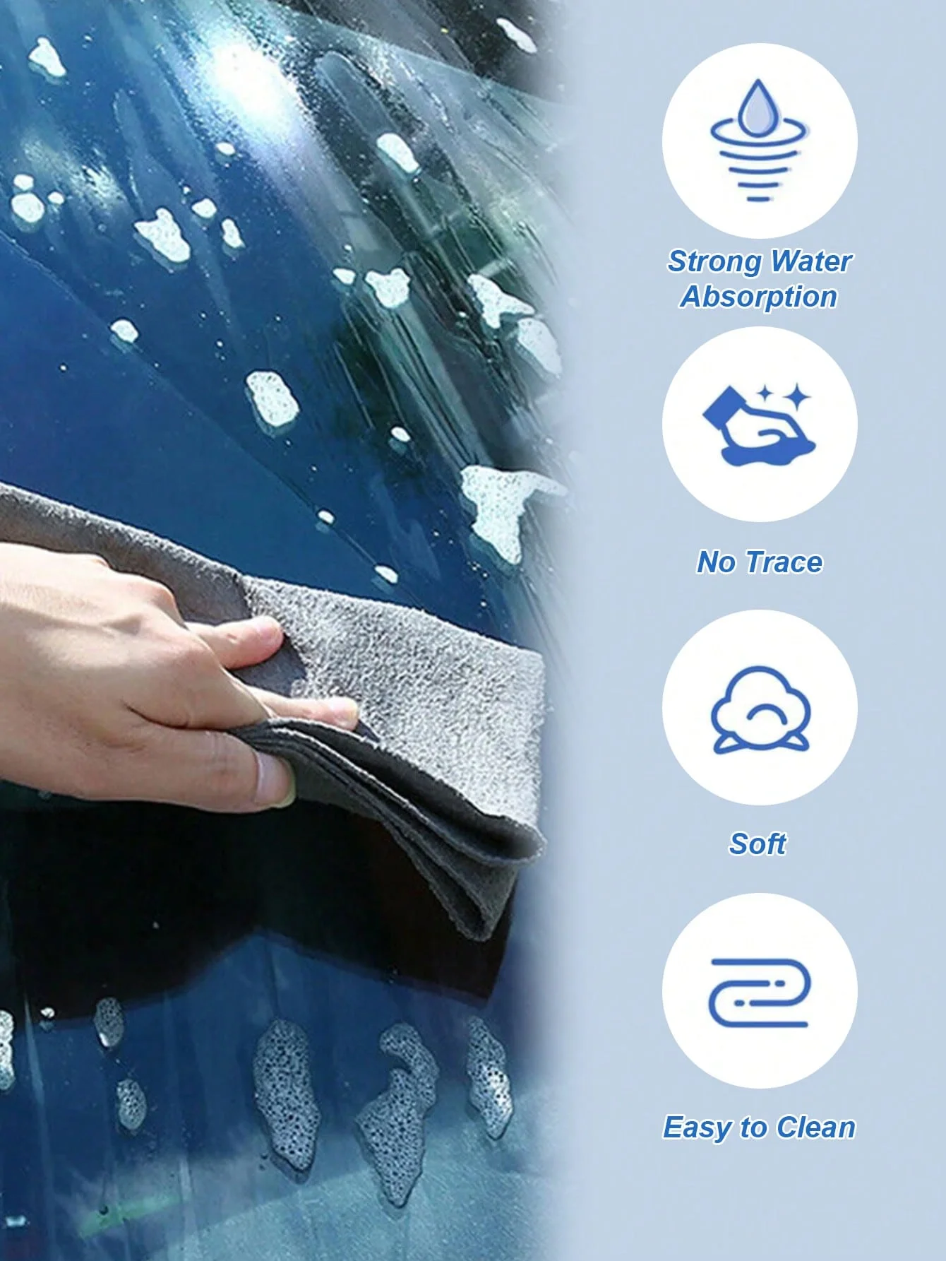 5Pcs Magic Microfiber Cleaning Cloths, Streak-Free Glass & Mirror Wipes, Thick Absorbent Towels (Windows/Kitchen/Car/Home), Lint