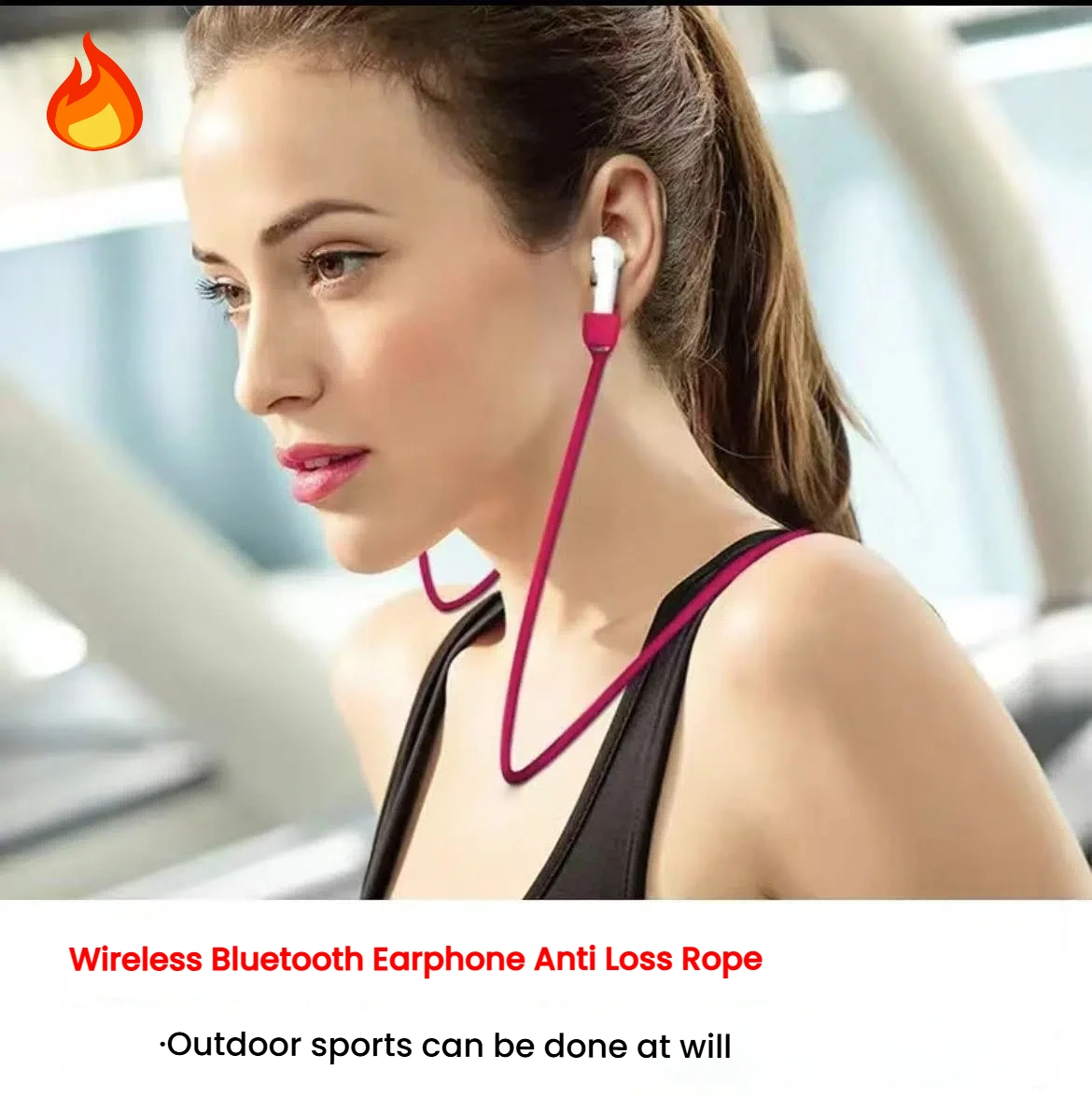 Câble de support de cordon d'écouteurs en silicone anti-perte sans fil magnétique adapté aux cordons de cou de rambler d'écouteurs Apple Xiaomi Huawei