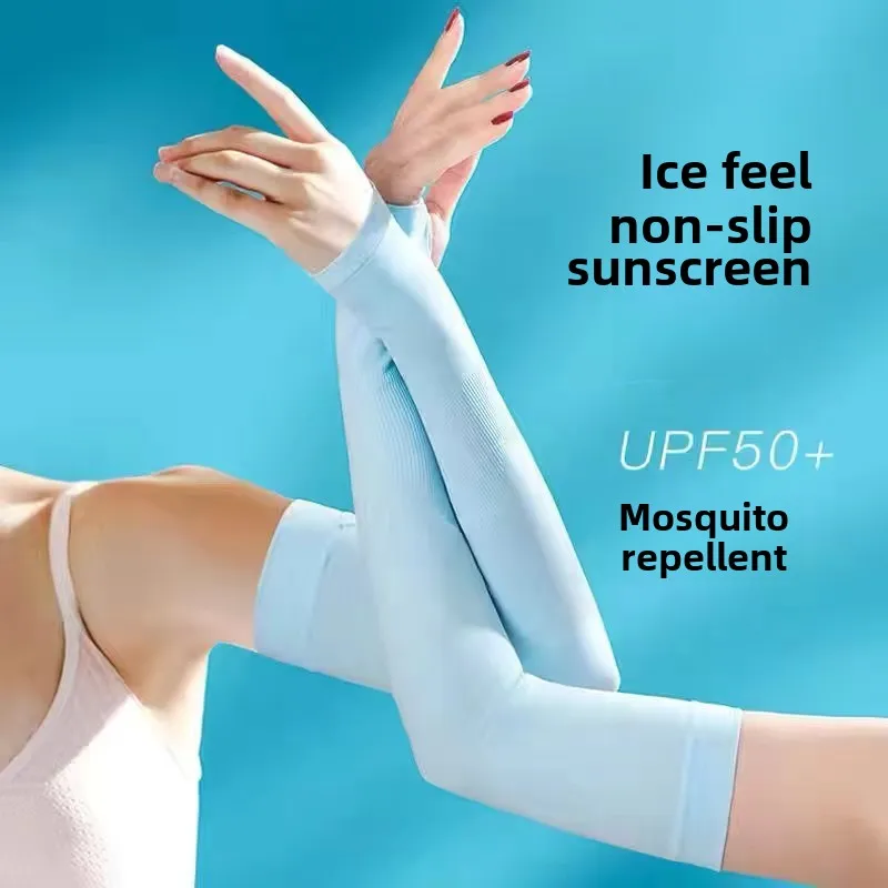 Mosquito Repellent Ice Sleeves Ice Silk Sunscreen Outdoor Cycling Summer Sleeves Do Not Worry about Skin Tanning