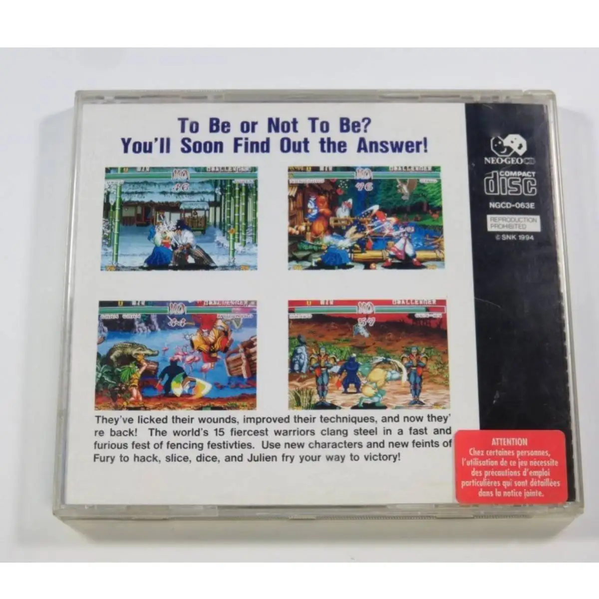 NGCD Copy Disc Game Samurai Shodown 2 Unlock neogeo Console Game Optical Drive Retro Video Direct Reading Game parts