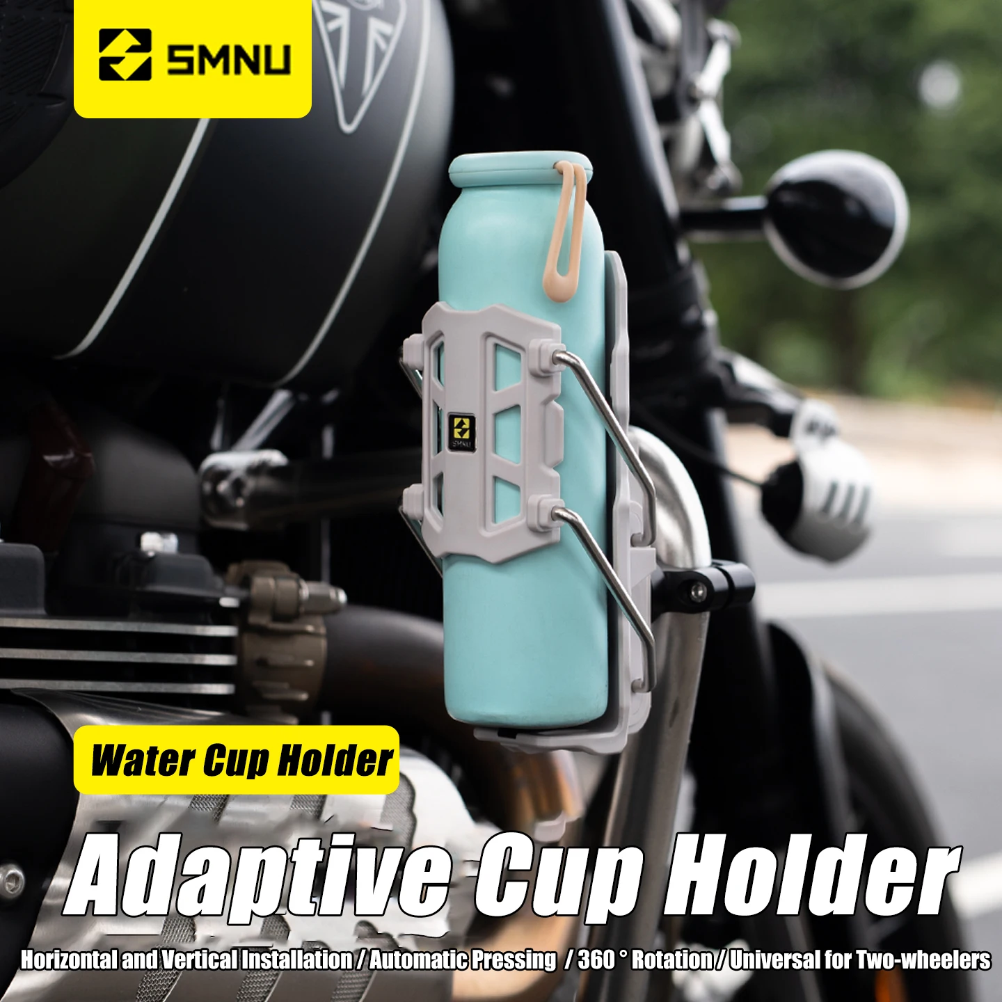 SMNU Motorcycle Cup Holder Support Quick Release Adjustable Water Bottle Holder Handlebar Cage Universal for MTB Road ATV Bikes