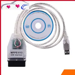 2024 Newst MPPS V13.02 V13 K CAN Flasher Chip Tuning ECU Programmer MPPS V13 OBD2 16Pin To USB Interface Auto Diagnostic Cable