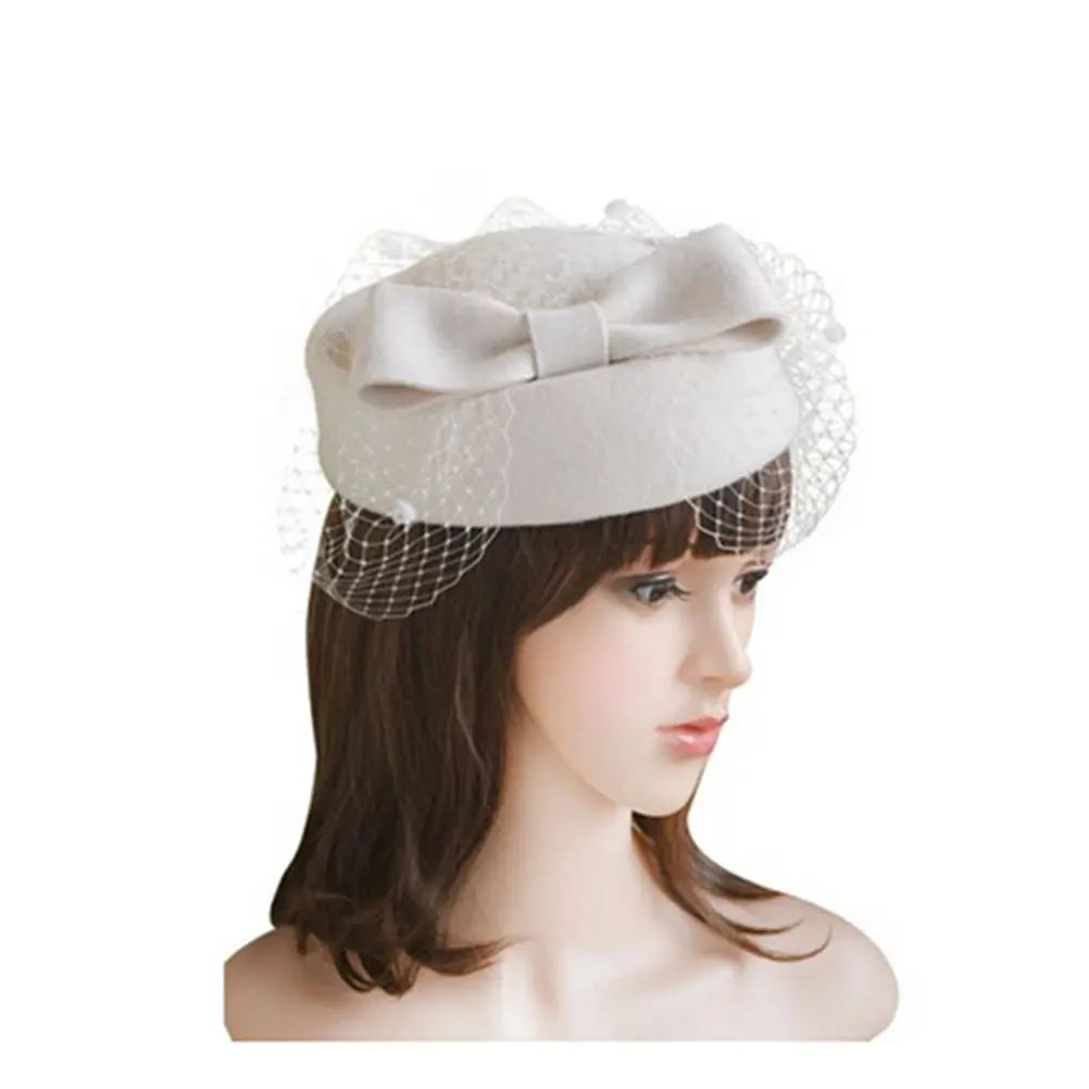 warm-wool-felt-pillbox-hat-white-bow-veil-elegant-wedding-headwear-ladies-fascinator-for-special-occasions-fashionable-woolen
