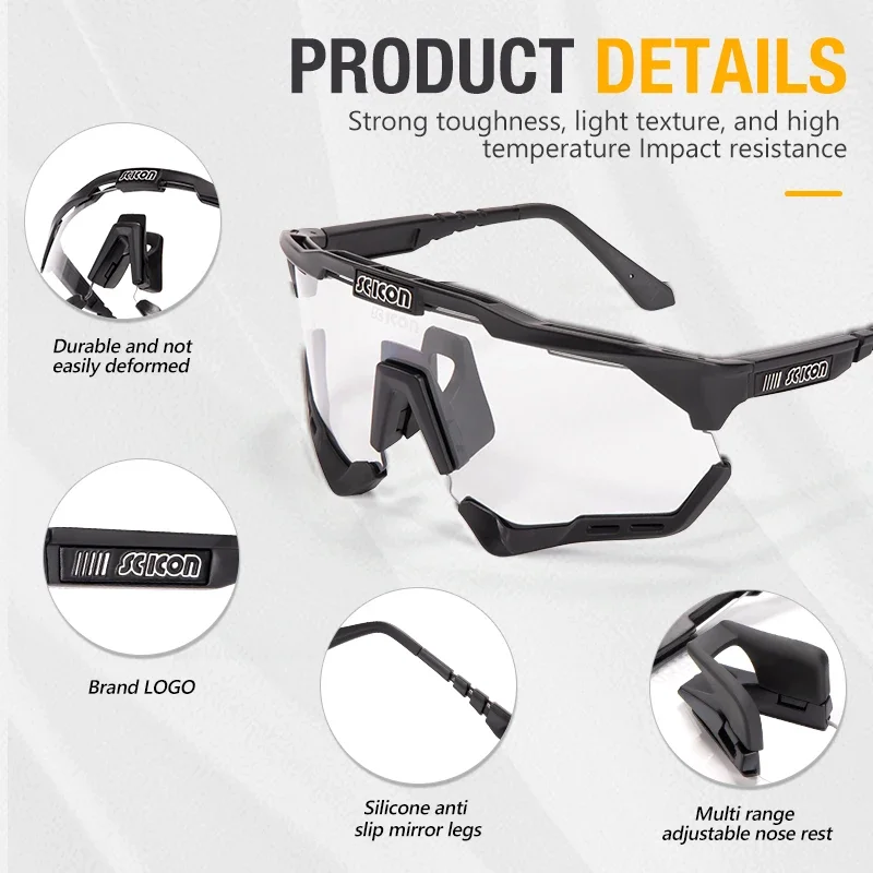 SCICON Photochrome Radfahren Gläser UV400 Männer MTB Radfahren Brille Outdoor Sport Fahrrad Sonnenbrille Frauen Rennrad Brillen