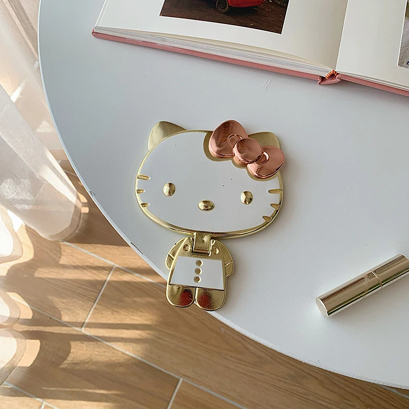 Miroirs de maquillage kawaii, figurines d'anime Hellokittys, miroir à main pliable et Portable, mignon, Décor de Table, cadeaux pour filles