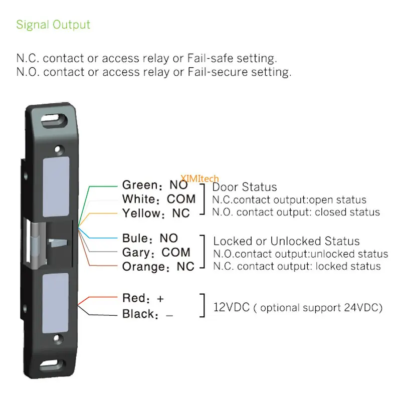 Exit Device Emergency Deurslot Fire Push Bar Elektrische Strike 12V Toegangscontrole Elektrische Strike Deurslot Voor Push paniek Bar