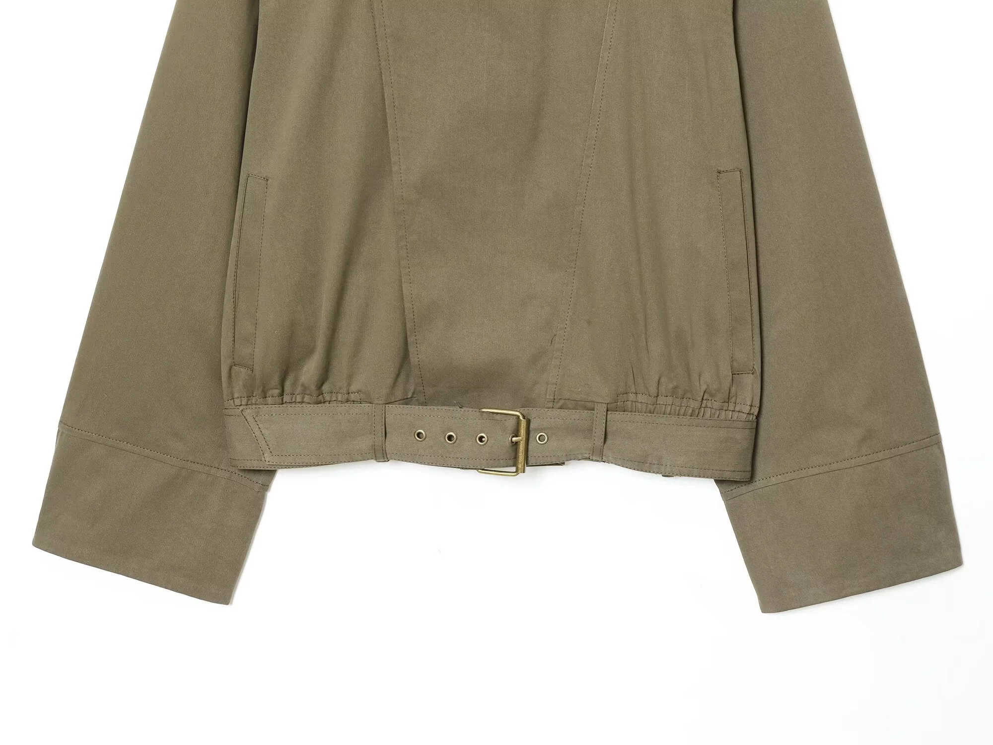 2025 invierno nueva moda Casual para mujer cinturón de cintura suelta corto cuello alto gabardina de manga larga, estilo elegante para ir al trabajo