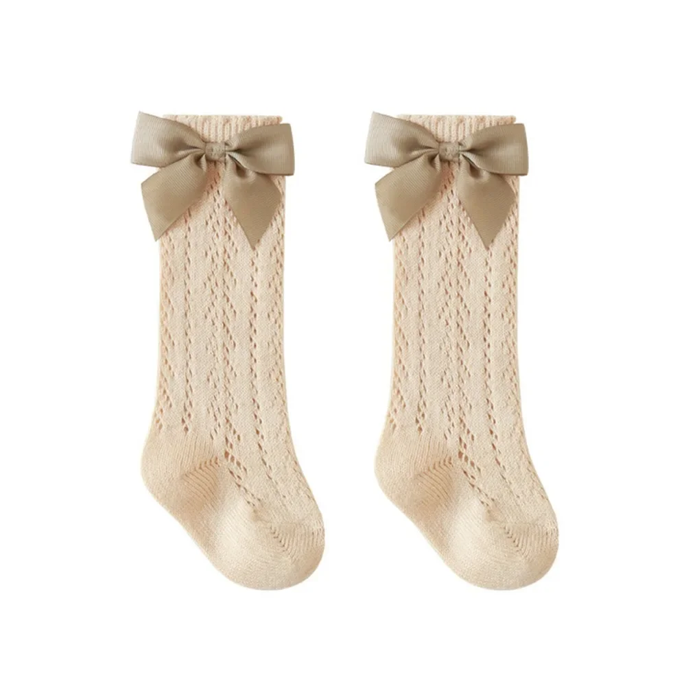 

Lovely Bowknot Girl's Cotton Socks Sweet Soft Children Long Tube Socks Elastic Breathable Solid Color Foot Cover Lolita
