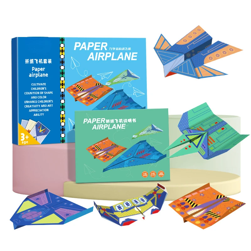 36 Sheets Origami Book Scholar Kit Paper School Stationery Sets Airplanes Origami Adjustable Book Lining Studio 3D Education