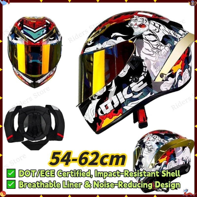 

QiKe Motorcycle Helmet Men All Season Dual Visor Large Spoiler Bluetooth Ready Modular Full Face