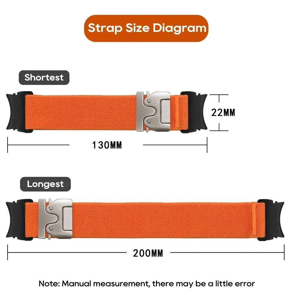 For Samsung Galaxy Watch 7 6 5 4 Strap Parachute Clasp Nylon Flex Strap for Samsung Watch 40mm 44mm for Samsung Watch 6 Classic