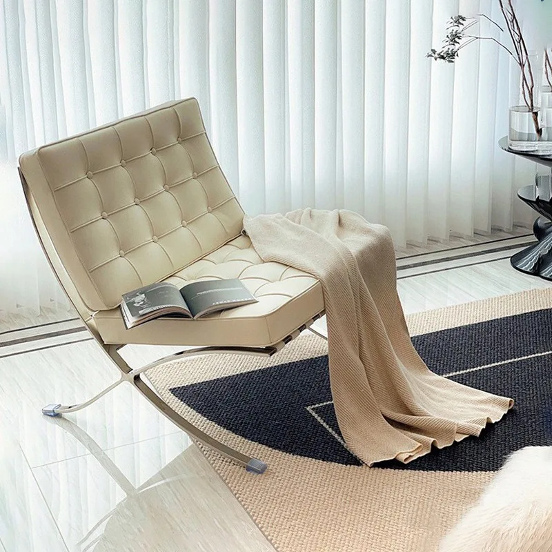 Eerste laag koeienhuid, Italiaanse stijl, echt leer, high-end, vrijetijdsstoel, woonkamer, enkel, bank