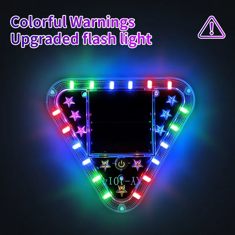 Truck Rear End Collision Prevention Solar Warning Flashing Light Car LED Taillights Wiring Free Display Motorcycle Warning Light
