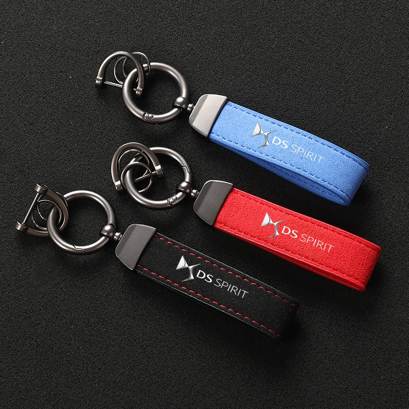 Suede Metal Buckle Car Keychain Business Gift with Logo keyring For Citroen DS SPIRIT DS3 DS4 DS4S DS5 5LS DS6 DS7 DS Car