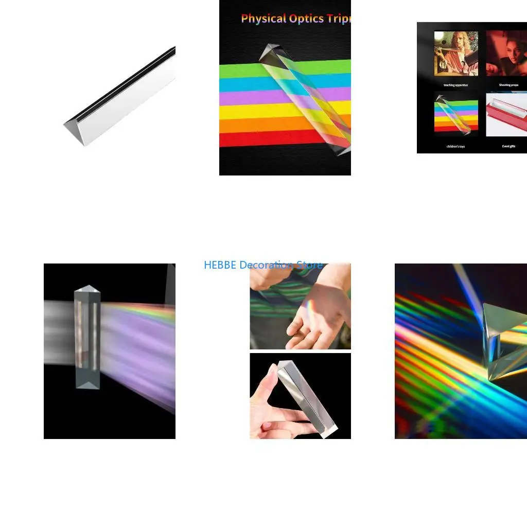 B0KC strong  Glass Triangular Prisms with 60 Degree Angles Small Science Education for Classroom STEM Learning activity 