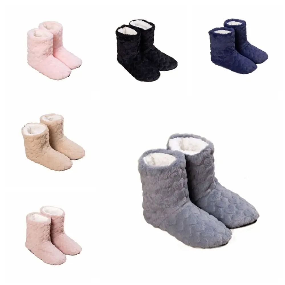 Hosiery Heart Fluffy Slipper Socks Women Soft Sole Fleece Floor Socks Winter Foot Warmer Indoor Shoes Men Women