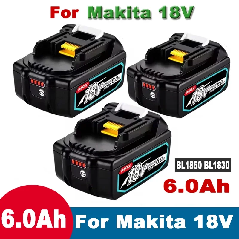 18V 6000mAh Battery For Makita BL1850B Li-ion BL1840B BL1860 BL1890 BL1815 BL1830 BL1835 Cordless Drills Batteries LXT400