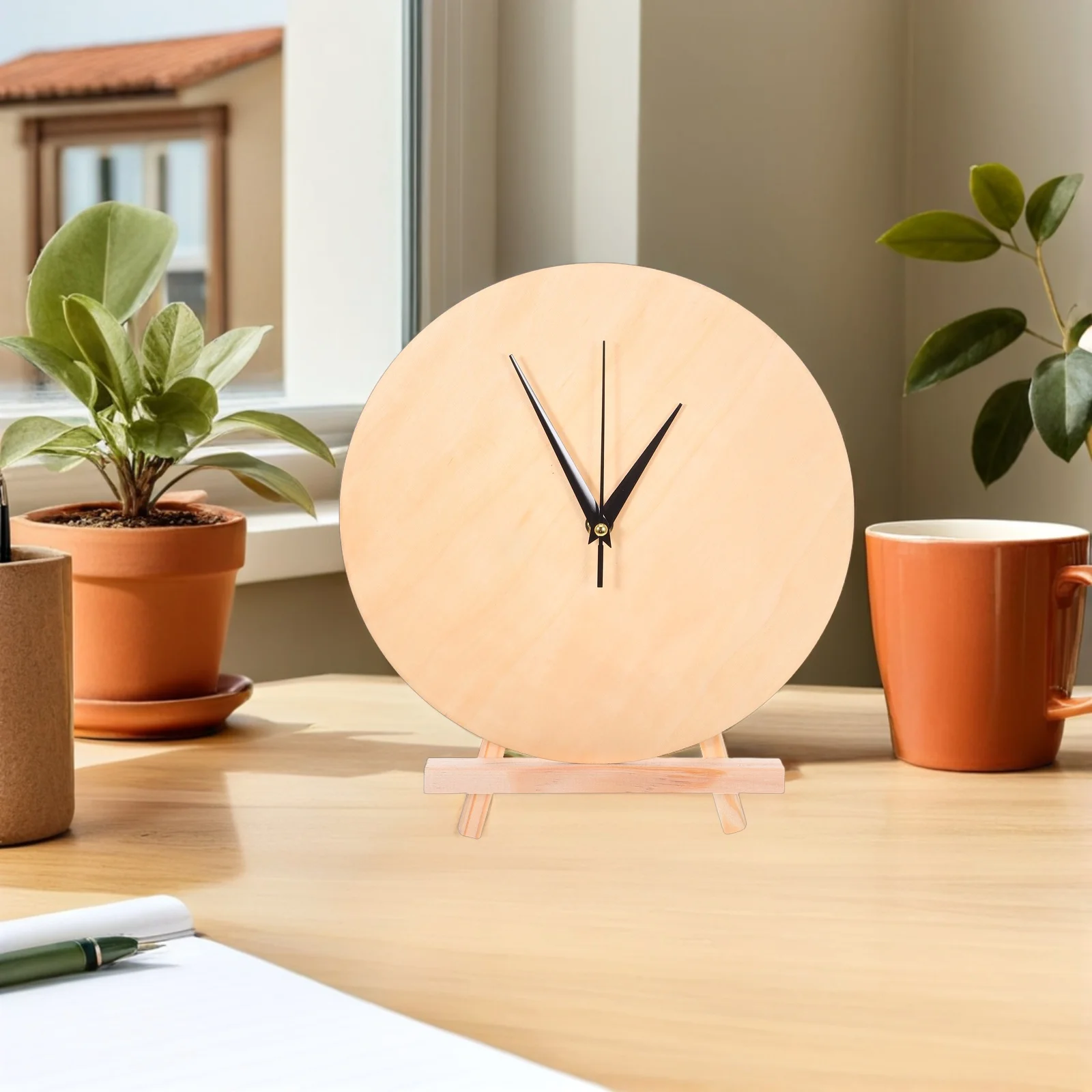 

25Cm DIY Blank Clock Dial Wooden Round Craft for Painting Wall Clock Decoration Home Office Bedroom Artistic Design