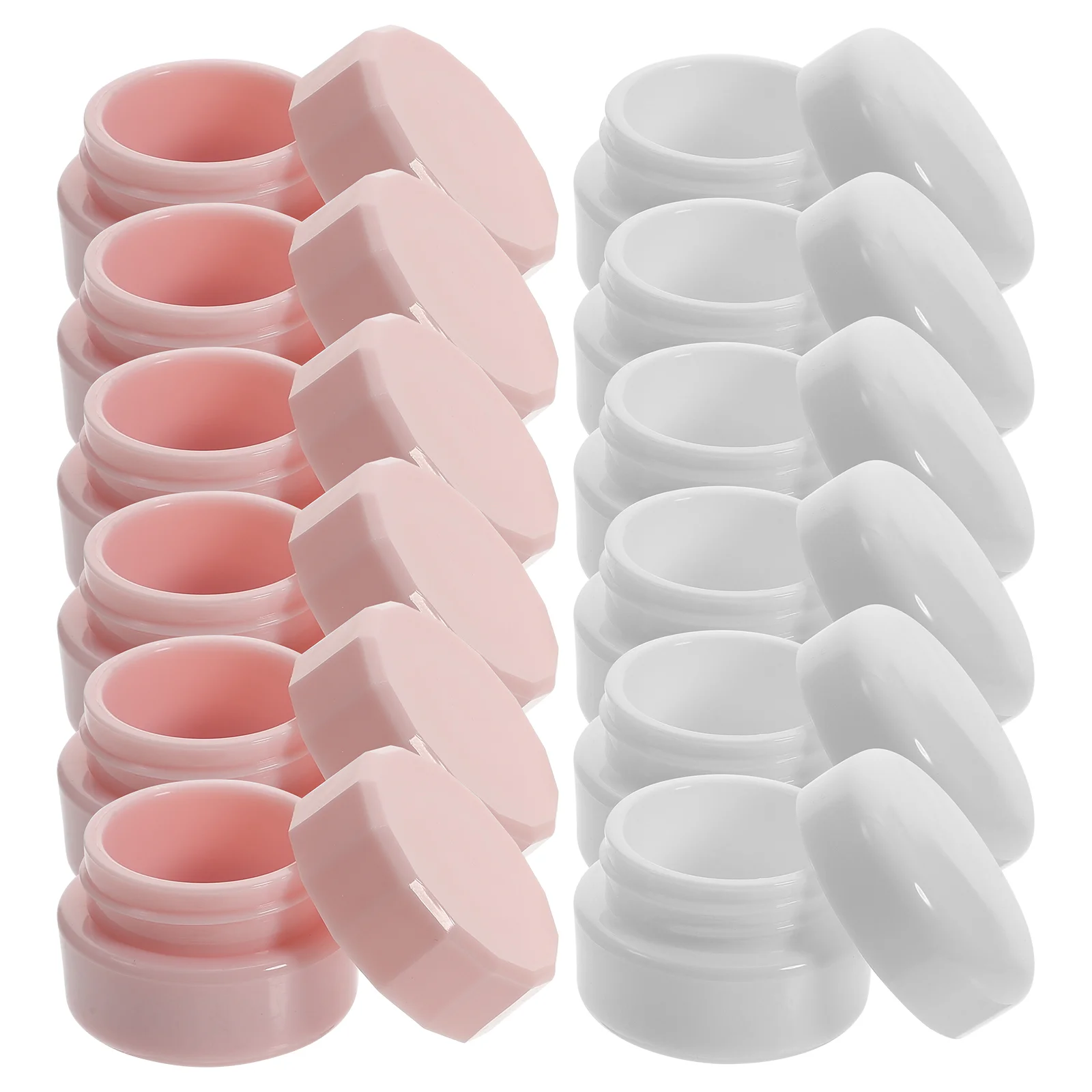 

12 Pcs Cream Box Refillable Jars Plastic Makeup Containers Round