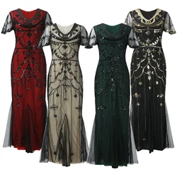 Women 30s Plus Size Wedding Dress Women's Vintage Sexy Party Sleeveless 1920s Party Light Evening Dress Short Elopement Dress