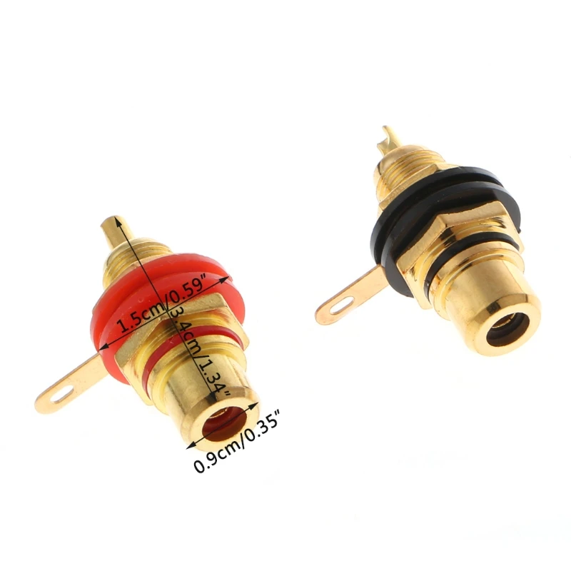 SZYA 1 Pair RCA Female Socket Connector Chassis Panel Mount Adapter o Terminal Pl