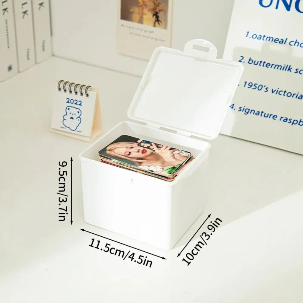New White Storage Box Kpop Photocard Collection Box Idol Cards Photos Desktop Decor