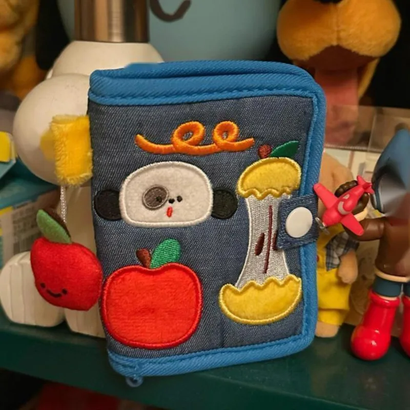 Egg Bun Rice Purse Apple Puppy Elephant Y2K Denim Canvas Purse Zipper PU Half Fold Corduroy Card Purse Coin Cartoon Clutch Bag