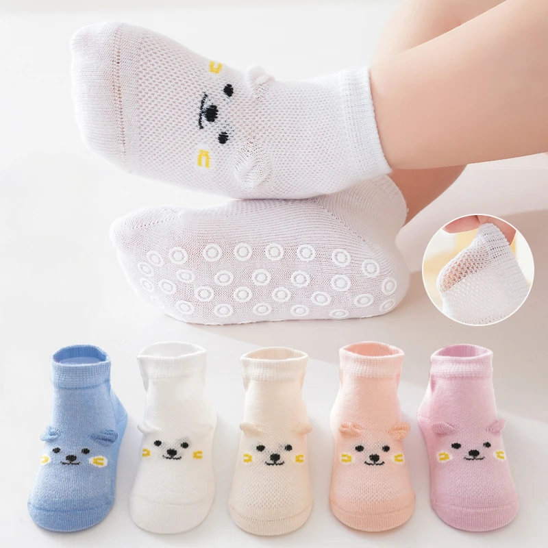 

AClass Floor Spring/Summer Thin Children's with Non-Slip Rubber Cartoon Cute Breathable Socks Indoor Toddler