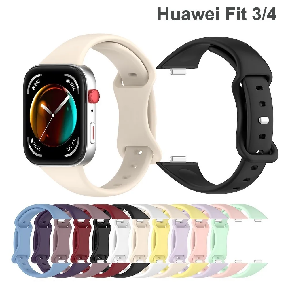 20mm for Huawei Watch Fit 3 4 band Hidden Buckle Watchband Accessories Sport Silicone Bracelets Correa Huawei Watch Fit 3 strap
