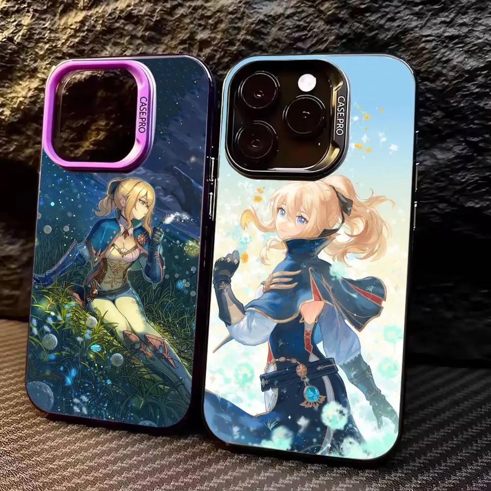 

Jean G-Gunnhildr Phone Case For iPhone17,16,15,14,13,12,11 Plus,Pro Max Colored Silver Plated Inside Cover